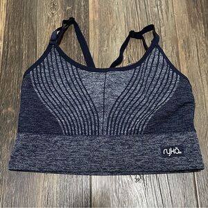 Ryka sports bra blue and gray adjustable straps women's XL workout